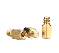 DEPYEE 15 pièces UNC 6#-32X6 + 4mm/6#-32X6.5 + 4mm en Laiton Carte mère entretoises for ATX Coque d'ordinateur Carte mère Femelle mâle entretoise(6-32x6mm)
