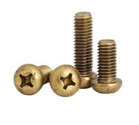 DEPYEE 5-20 Pièces M2 M2.5 M3 M4 M5 M6 Laiton Tête Cylindrique Vis À Tête Ronde Vis À Mécanique Filetage Métrique Boulon À Empreinte Croisée(5mm,M2-20pcs)