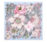 DEPYEE Écharpe carrée en soie sergée à imprimé Animal, grande taille 130x130CM, châle à fleurs et chevaux, 1 pièce(D922-3)