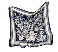 DEPYEE Écharpe en sergé 90x90cm, 1 pièce, tête imprimée, grand mouchoir, Hijab, châle, silencieux(JXB1154-02)