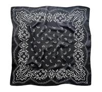 DEPYEE Foulard de cou printemps/été, enveloppes de décoration extérieure for 70x70cm, imprimé graphique cajou, Imitation soie carrée, 1 pièce(Black)