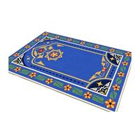 DEPYEE Tapis de culte National en Velours Cristal, 1 pièce, for la Maison, à Genoux, for la prière(Deep Blue,800MMx1600MM)