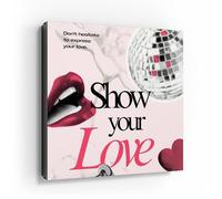 DEQORI Armoire à clés avec impression UV - Motif lèvres et sucettes - Environ 30 x 30 cm - Armoire à clés plate et moderne avec motif imprimé - Boîte murale pour couloir, bureau, appartement et entrée