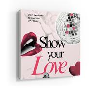 DEQORI Armoire à clés avec impression UV - Motif lèvres et sucettes - Environ 30 x 30 cm - Armoire à clés plate et moderne avec motif imprimé - Boîte murale pour couloir, bureau, appartement et entrée