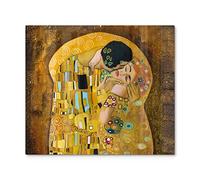 DEQORI Couvercle de plaque de cuisson en verre - En une seule pièce - 60 x 52 cm - Motif "Le baiser de Gustav Klimt" - Plaque de protection pour plaque vitrocéramique - Couvercle universel - Plaque en