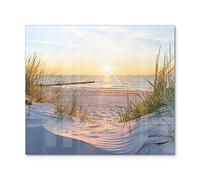 DEQORI Couvercle de plaque de cuisson en verre - En une seule pièce - 60 x 52 cm - Motif soleil du soir sur la mer Baltique - Plaque de protection universelle pour plaque de cuisson