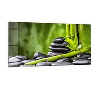 DEQORI Crédence de cuisine en verre - Motif « basalte et bambou » - 100 x 50 cm - Panneau arrière de salle de bain ou de cuisinière - Protection anti-éclaboussures pour cuisine et salle de bain -