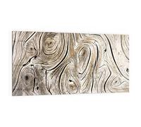 DEQORI Crédence de cuisine en verre - Motif bois patiné - 100 x 50 cm - Panneau arrière de salle de bain ou de cuisinière - Protection anti-éclaboussures pour cuisine et salle de bain - Décoration