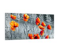 DEQORI Crédence de cuisine en verre - Motif coquelicots rouges - 100 x 50 cm - Pour salle de bain ou cuisinière - Protection anti-éclaboussures pour cuisine et salle de bain - Décoration moderne pour