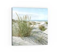 DEQORI Crédence de cuisine en verre - Motif dunes sur la côte de la mer du Nord - 60 x 60 cm - Paroi arrière de salle de bain ou de cuisinière - Protection anti-éclaboussures pour cuisine et salle de