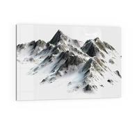 DEQORI Crédence de cuisine en verre - Motif massif de montagne enneigé - 60 x 40 cm - Panneau arrière de salle de bain ou de cuisinière - Protection anti-éclaboussures pour cuisine et salle de bain -
