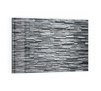DEQORI Crédence de cuisine en verre | Motif mur en ardoise inégale | 60 x 40 cm | Panneau arrière de salle de bain ou de cuisinière | Protection anti-éclaboussures pour cuisine et salle de bain |