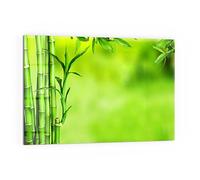 DEQORI Crédence de cuisine en verre | Motif « Pailles de bambou vertes » | 60 x 40 cm | Panneau arrière de salle de bain ou de cuisinière | Protection anti-éclaboussures pour cuisine et salle de bain