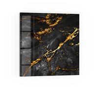 DEQORI Crédence de cuisine en verre - Motif pierre naturelle raffinée - 60 x 60 cm - Paroi arrière de salle de bain ou de cuisinière - Protection anti-éclaboussures pour cuisine et salle de bain -