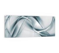 DEQORI Crédence de cuisine en verre - Motif vibrations chromées - 125 x 50 cm - Pour salle de bain ou plaque de cuisson - Protection anti-éclaboussures pour cuisine et salle de bain - Décoration