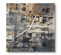 DEQORI Horloge murale en verre - 30 x 30 cm - Motif Variation de formes - Design original et silencieux - En verre - Horloge murale pour salon et cuisine - Attire tous les regards