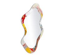 DEQORI Miroir moderne avec impression UV | Motif identité colorée | Design 48,9 x 93,8 cm | Autocollant & sans cadre - Miroir mural décoratif pour salle de bain, couloir, salon et chambre à coucher