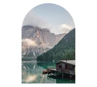 DEQORI Papier peint mural autocollant - 120 x 180 cm - Motif lac sauvage de Prague en été - Toile textile - Amovible, décoratif et indéformable - Pour salon, bureau, couloir ou chambre d'enfant