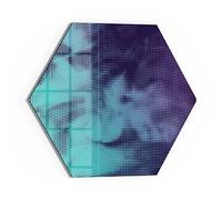 DEQORI Tableau magnétique en verre - 40 x 34,5 cm - Motif brume turquoise et rose - En verre - Avec aimants, stylo et chiffon - Pour cuisine et bureau - Tableau magnétique et inscriptible