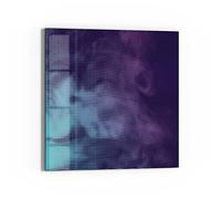 DEQORI Tableau magnétique en verre - 50 x 50 cm - Motif brouillard turquoise et rose - Tableau mémo en verre avec aimants, stylo et chiffon pour cuisine et bureau - Tableau magnétique et inscriptible