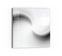 DEQORI Tableau magnétique en verre - 50 x 50 cm - Motif rond rainuré - En verre - Avec aimants, stylo et chiffon - Pour cuisine et bureau - Tableau magnétique et inscriptible