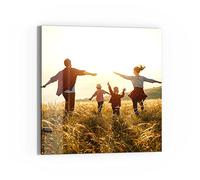 DEQORI Tableau magnétique en verre personnalisé - 30 x 30 cm - Avec photo - Photo - Tableau mémo en verre - Avec aimants, stylo et chiffon pour cuisine et bureau - Tableau magnétique et inscriptible