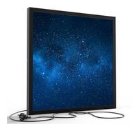 DEQORI Tableau mural LED - Ciel étoilé nocturne - Dimensions : 60 x 60 cm - Plafonnier et applique murale moderne avec motif imprimé sur PVC de qualité supérieure - Élégant pour bureau, couloir et