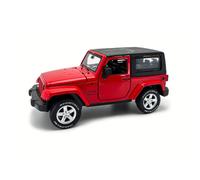 DEQUBE Jeep Wrangler 1:32 Pullback Rouge - Voiture Miniature en Métal Die-Cast avec Fonction Pull-Back pour Enfant et Collection