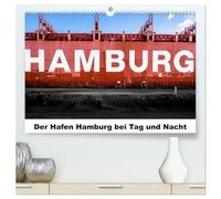 Der Hafen Hamburg bei Tag und Nacht (hochwertiger Premium Wandkalender 2026 DIN A2 quer), Kunstdruck in Hochglanz: Der Hamburger Hafen mit neuen Perspektiven.