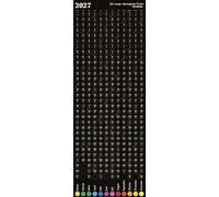 Der Lange Springende Punkt schwarz 2027: Design-Wandkalender 36x98 cm von Michael Domberger mit 365 gestanzten Punkten und Farbwechsel