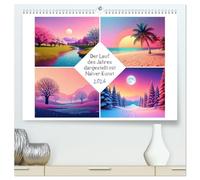 Der Lauf des Jahres dargestellt mit Naiver Kunst (hochwertiger Premium Wandkalender 2026 DIN A2 quer), Kunstdruck in Hochglanz: Naiv - aber fröhlich und ansprechend