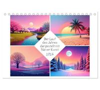 Der Lauf des Jahres dargestellt mit Naiver Kunst (Tischkalender 2026 DIN A5 quer), CALVENDO Monatskalender: Naiv - aber fröhlich und ansprechend