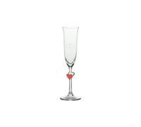 Der-Porzellan-Laden Flûte à champagne personnalisable avec nom et date - 175 ml - Passe au lave-vaisselle - Motif cœurs rouges