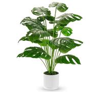 Der Rose Grandes plantes artificielles Monstera en pot pour extérieur, salon, maison, sol, porche, décoration d'arbre - 71,1 cm
