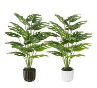 Der Rose Lot de 2 plantes artificielles Monstera de 71 cm de haut, plantes artificielles d'intérieur pour salon, décoration d'intérieur