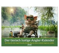 Der tierisch lustige Angler-Kalender (Wandkalender 2026 DIN A3 quer), CALVENDO Monatskalender: Ein Muss für alle Angel-Freunde, die den Tag mit einem Lächeln beginnen wollen