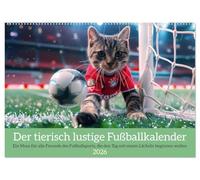 Der tierisch lustige Fußballkalender (Wandkalender 2026 DIN A2 quer), CALVENDO Monatskalender: Ein muss für alle Freunde des Fußballsports, die den Tag mit einem lächeln beginnen wollen