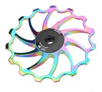 Dérailleur arrière à rotation fluide 13T 17T Poulie de guidage avec roulement en porcelaine pour une transition de vitesse optimale (15T coloré)