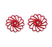 Dérailleur arrière de bicyclette,roulements scellés en céramique de roulement de poulie de dérailleur arrière à roulements scellés 11T/13T pour la plupart des dérailleurs arrière du marché(Rouge 13T)