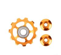 Dérailleur arrière en alliage d'aluminium, poulie de guidage CNC 11T, ou changement fluide, structure légère et sans couture pour vélo de route, VTT (doré)