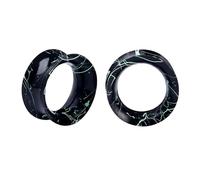 DERALA Lot de 2 tunnels d'oreille ultra fins en silicone souple double évasé pour homme et femme Taille 8 g 2,5 cm, 3/4"(20mm), Silicone, Pas de gemme