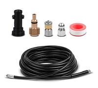 DERASL 15M Kit Tuyau Déboucheur flexible Haute Pression Avec Adaptateur Convient Pour Kärcher K2 K3 K4 K5 K6 K7 et LAVOR