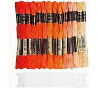 DERAYEE 14 Couleurs Fils Broderie Point de Croix Rouge, Kit de Fil, Bracelet Brésilien, Coton, Broderie, Loisirs Créatifs, 8M