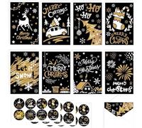 DERAYEE 16PCS Cartes de Noël avec Enveloppes Blanches,8 Dessins Variés Cartes de Vœux Noel Joyeux Noel