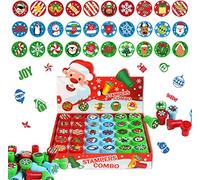 DERAYEE 30pcs Tampon de Noël Activité Manuelle Enfant Tampon Noël Set