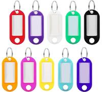 DERAYEE 50Pcs Porte Clef en Plastique PP, Clés USB,Porte Clé d’Étiquettes de Bagages Colorées pour École, Maison et Hôtel