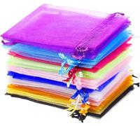 DERAYEE 60 Pièces Sachet Organza,9x12cm Sachet pour Lavande Vide Sachet pour les Cadeaux de Noël, Dragée Bonbonnière Cadeau Faveur Fêtes de Mariage