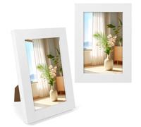 DERAYEE Cadre Photo Blanc avec Support 10 * 15CM 1PCS,Cadre Photo Bois en MDF avec Fermeture à Visser, Panneau Arrière,Verre Plexiglas de Haute Qualité
