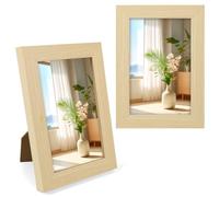 DERAYEE Cadre Photo Bois Naturel avec Support 10 * 15CM 1PCS,Cadre Photo Bois en MDF avec Fermeture à Visser, Panneau Arrière,Verre Plexiglas de Haute Qualité