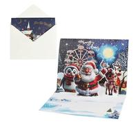 DERAYEE Carte de Voeux Noël avec Enveloppes 3D 1PCS,Carte de Voeux Noël 3D,Carte de Noël Pop Up,Carte de Voeux Noël Pop Up 3D